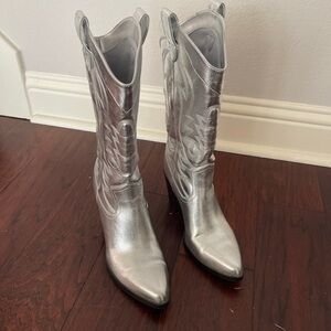 Silver Women's Cowboy Boots Nine West